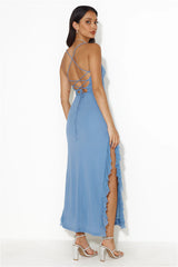 Fabulous Glitter Maxi Dress Blue