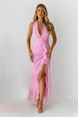 Follow The Stars Halter Maxi Dress Pink
