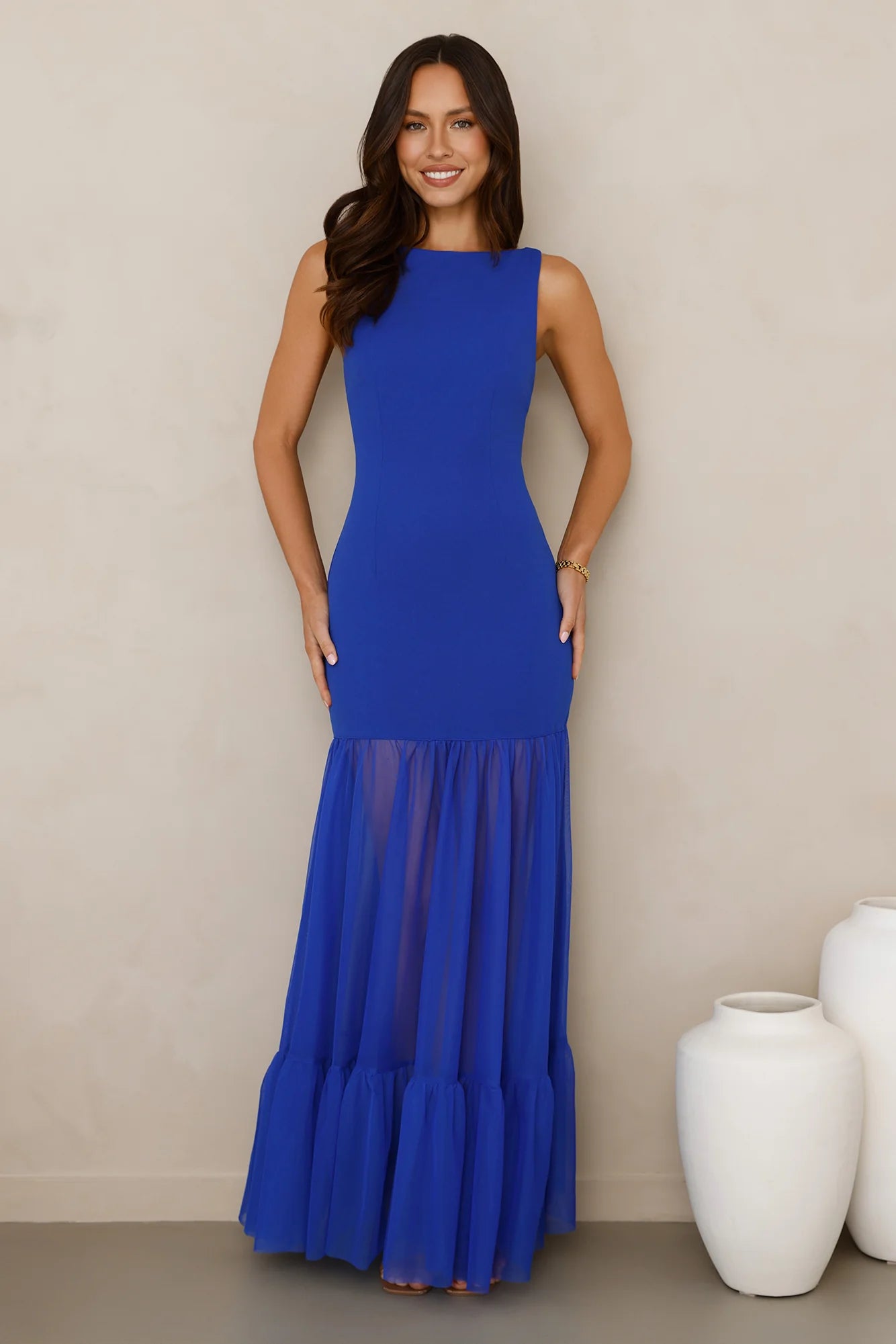 Chic Whispers Maxi Dress Blue