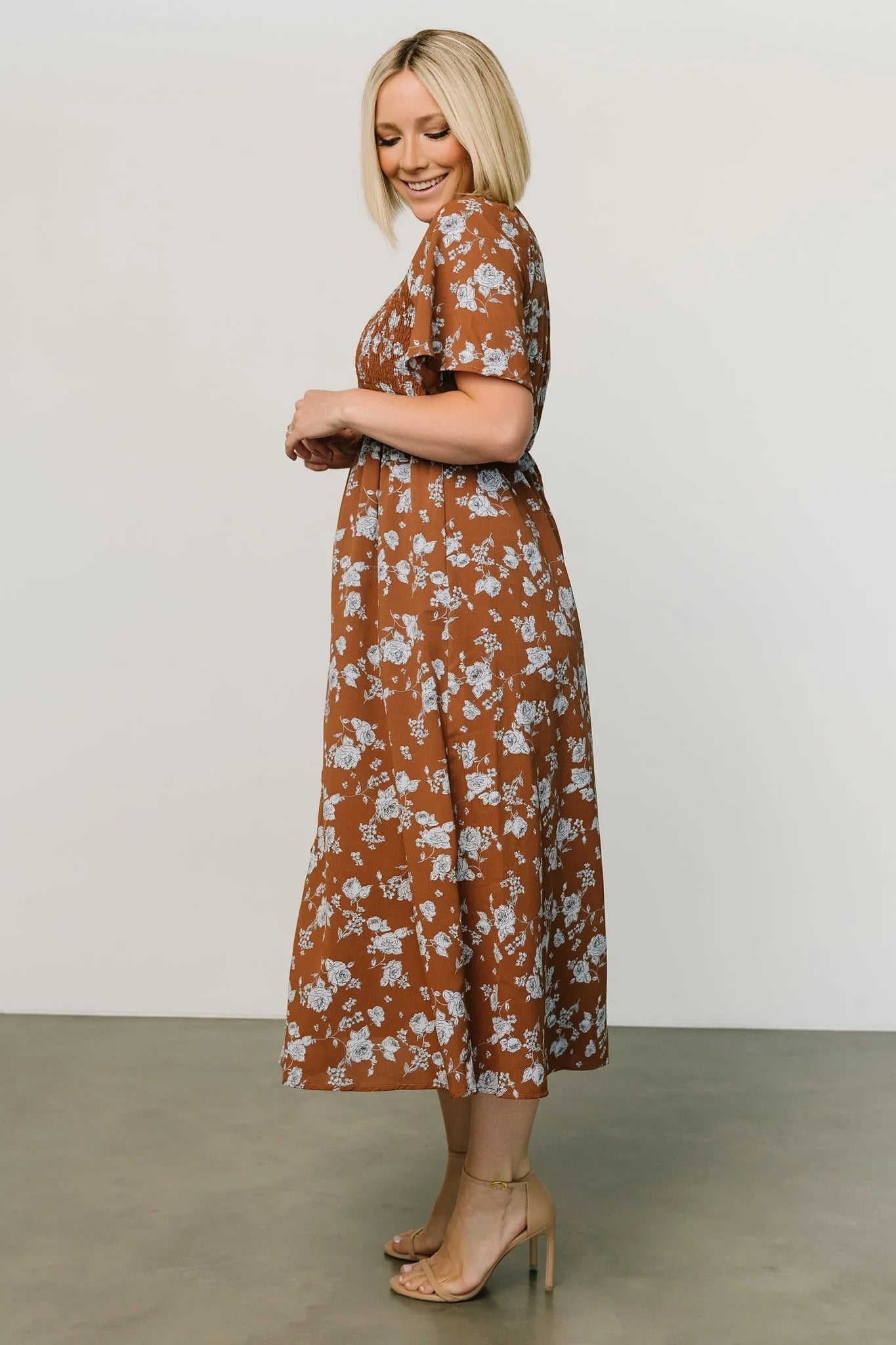 Botega Midi Dress | Brown + Blue
