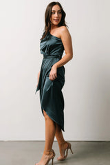 Celia One Shoulder Midi Dress | Midnight