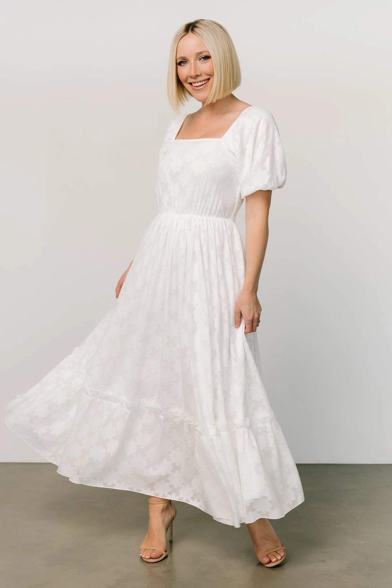 Alta Jacquard Maxi Dress | Off White