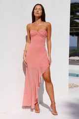 Attraction Style Strapless Maxi Dress Pink
