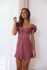 Dance With You Satin Mini Dress Rose