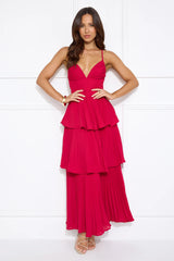 Fashionably Ever After Maxi Dress Burgundy