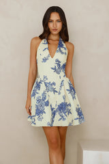 Beauty Perfection Halter Mini Dress Cream