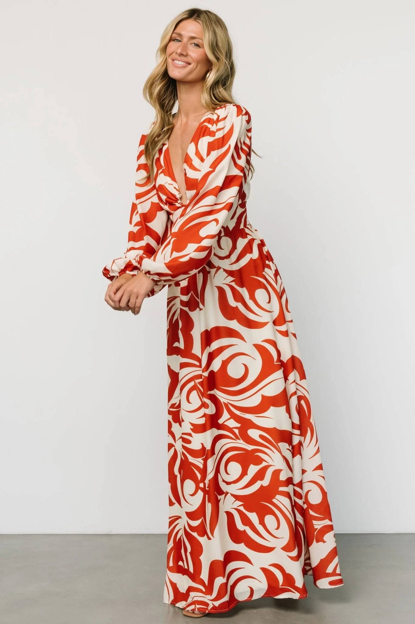 Jessica Maxi Dress | Cream + Rust
