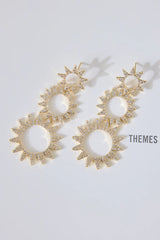 18k Gold Plated Day Break Sun Earrings Gold
