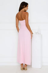 Berry Seduction Strapless Maxi Dress Pink