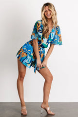Karissa Romper | Blue Multi Print