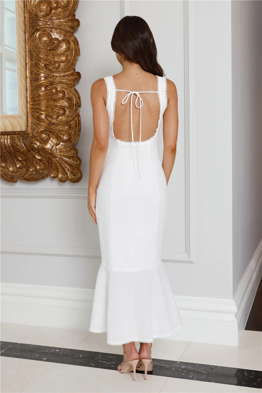 Afternoon Party Midi Dress White