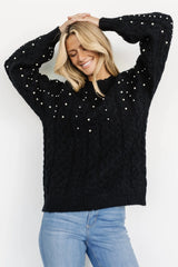 Quinn Pearl Knit Sweater | Black