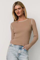 Quinlan Ribbed Top | Light Mocha