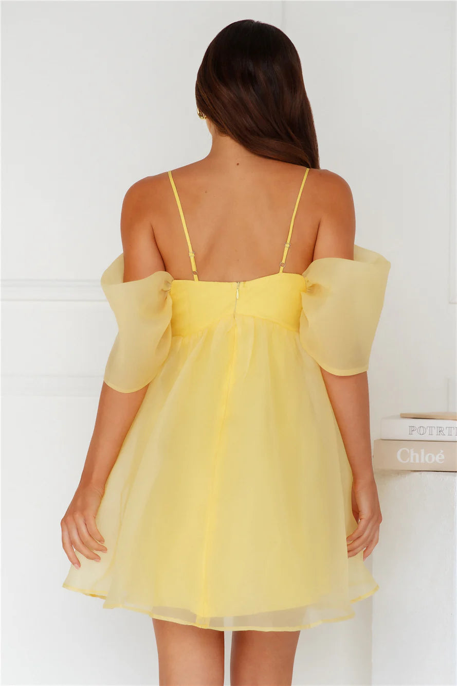 Embracing Formality Mini Dress Yellow