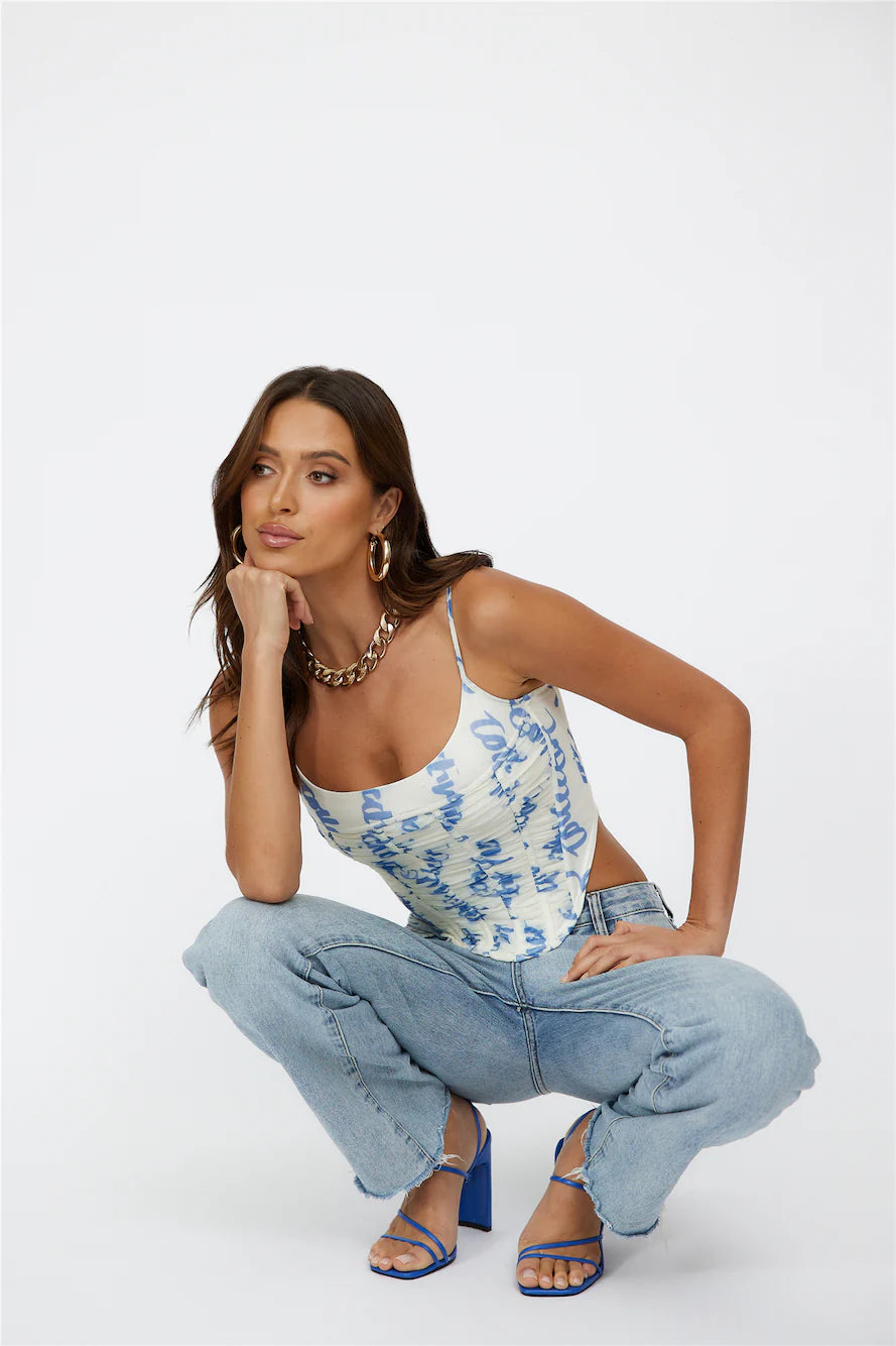 C/MEO Slow Burn Corset Top Blue