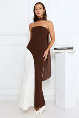 Darling Society Strapless Maxi Dress Brown