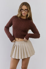 The Exclusive Cable Knit Sweater Brown