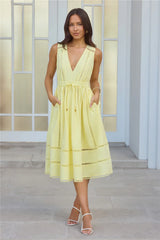 Golden Hour Magic Midi Dress Yellow
