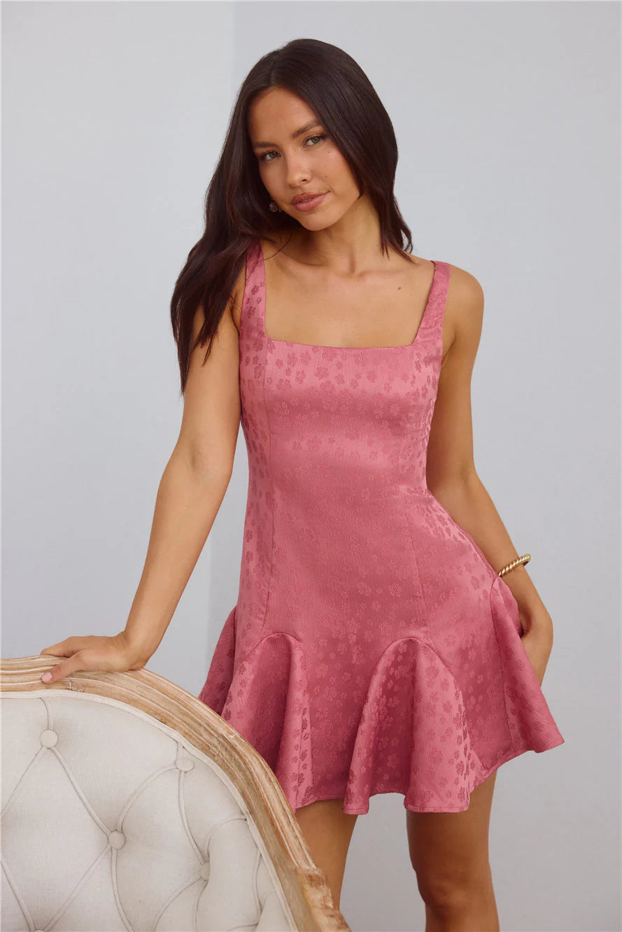 Diamond Soirée Mini Dress Rose