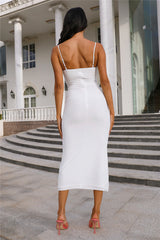Destiny Compass Midi Dress White