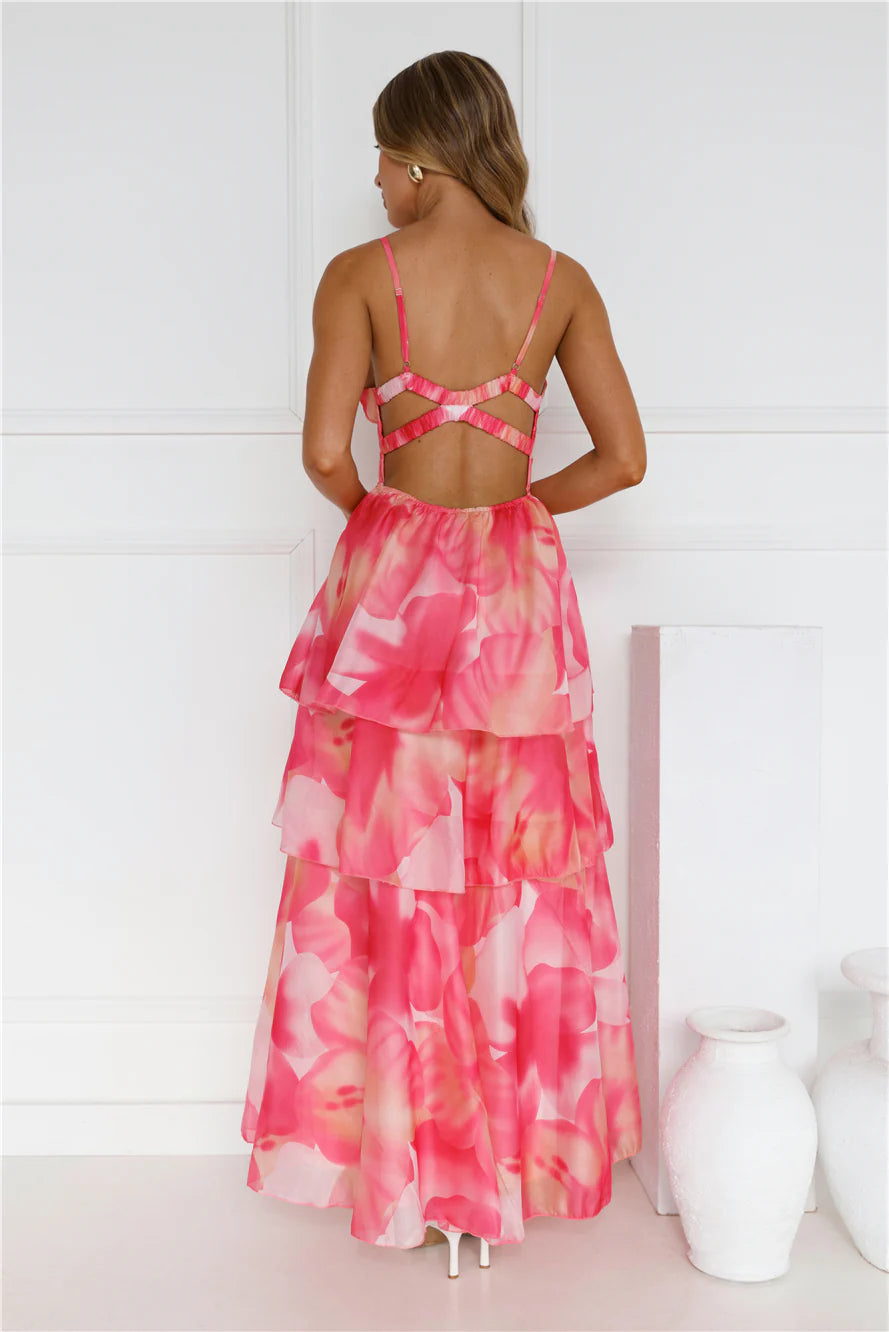 Fashionista Extraordinaire Maxi Dress Pink