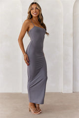BASE  Smoothing Thin Strap Maxi Dress Charcoal