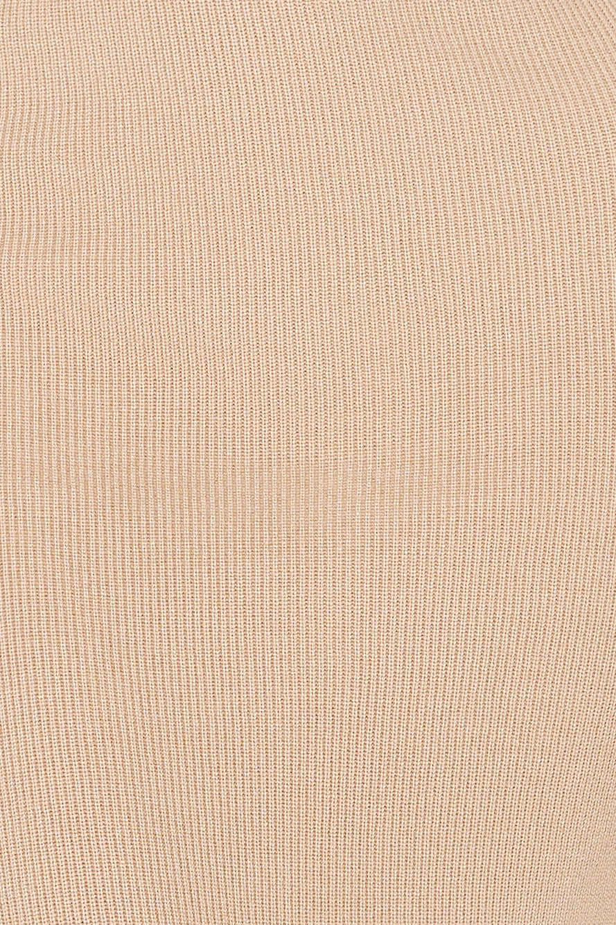 Work Together Knitted Crop Top Tan