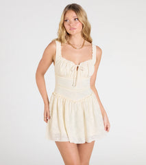 Love In The Air Lace Skater Mini Dress