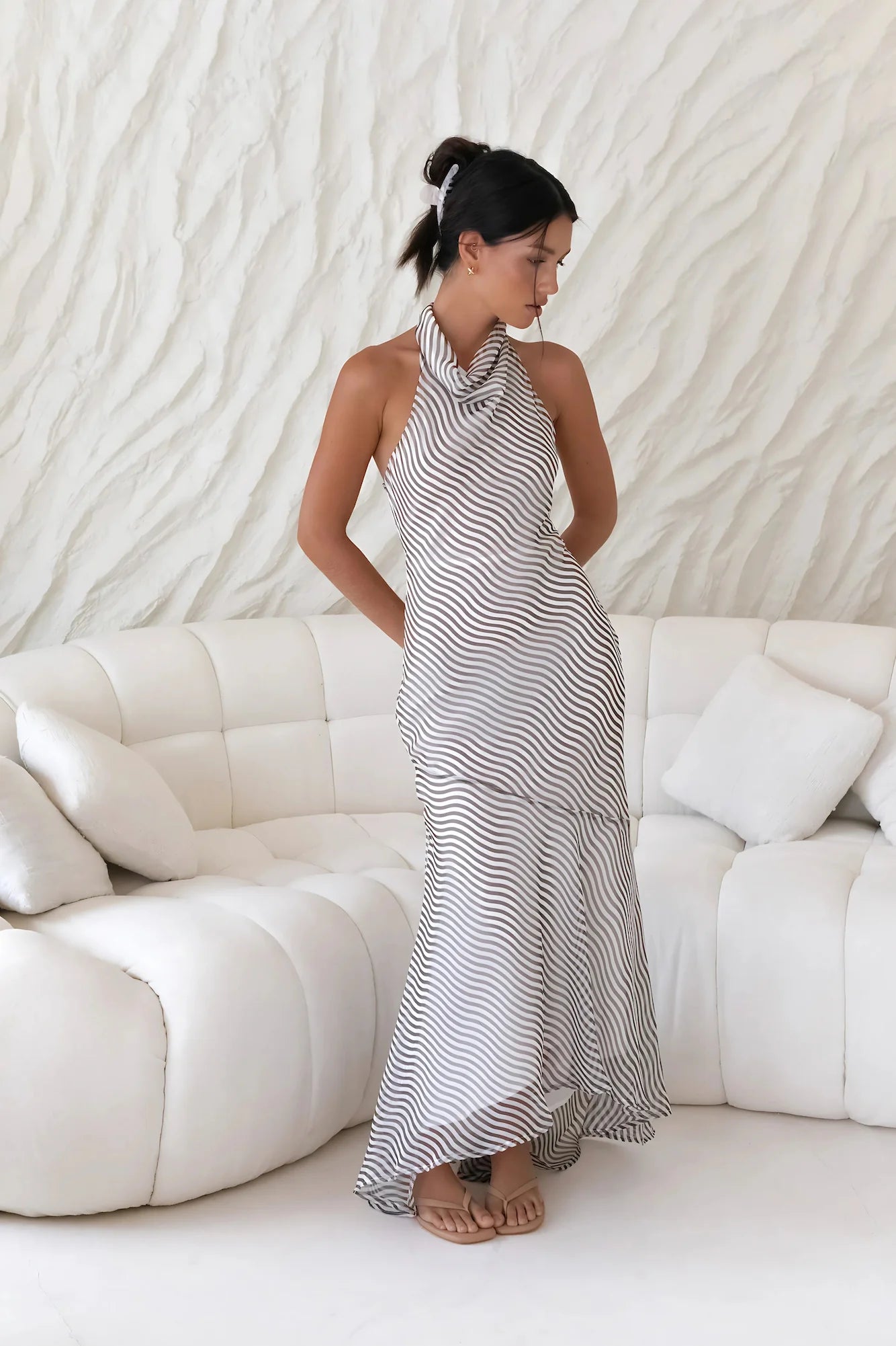 From The Editor Halter Maxi Dress Brown