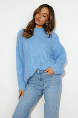 Dreamy Knitted Sweater Blue
