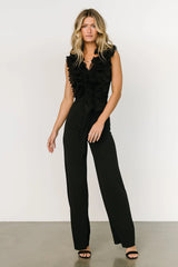 Tyra Ruffle Tank Jumpsuit | Black