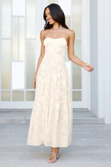 Wildflower Waltz Strapless Maxi Dress Yellow