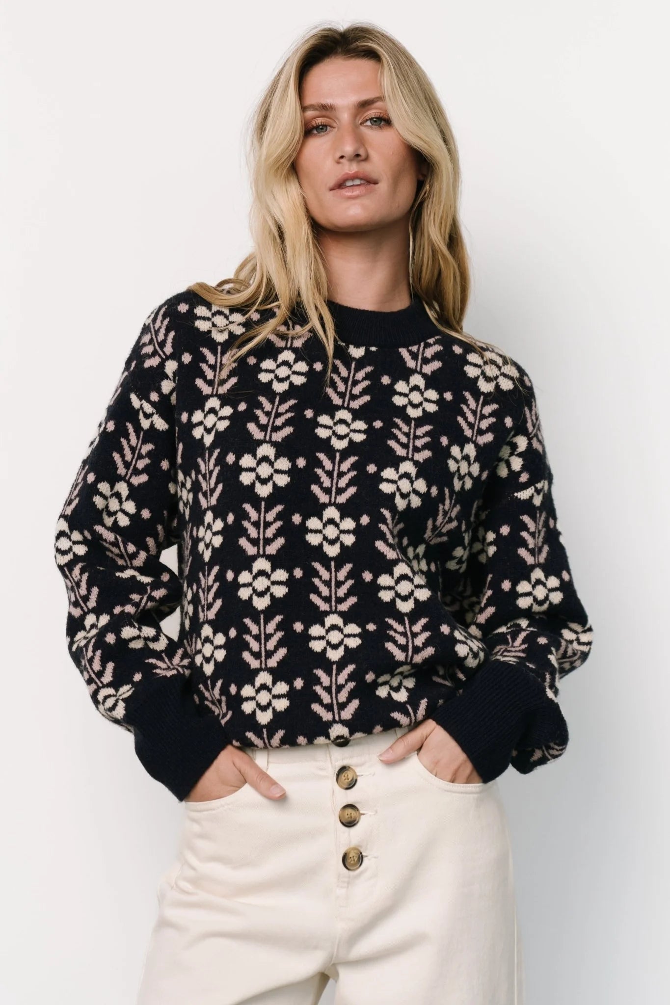 Norris Sweater | Navy Multi Floral
