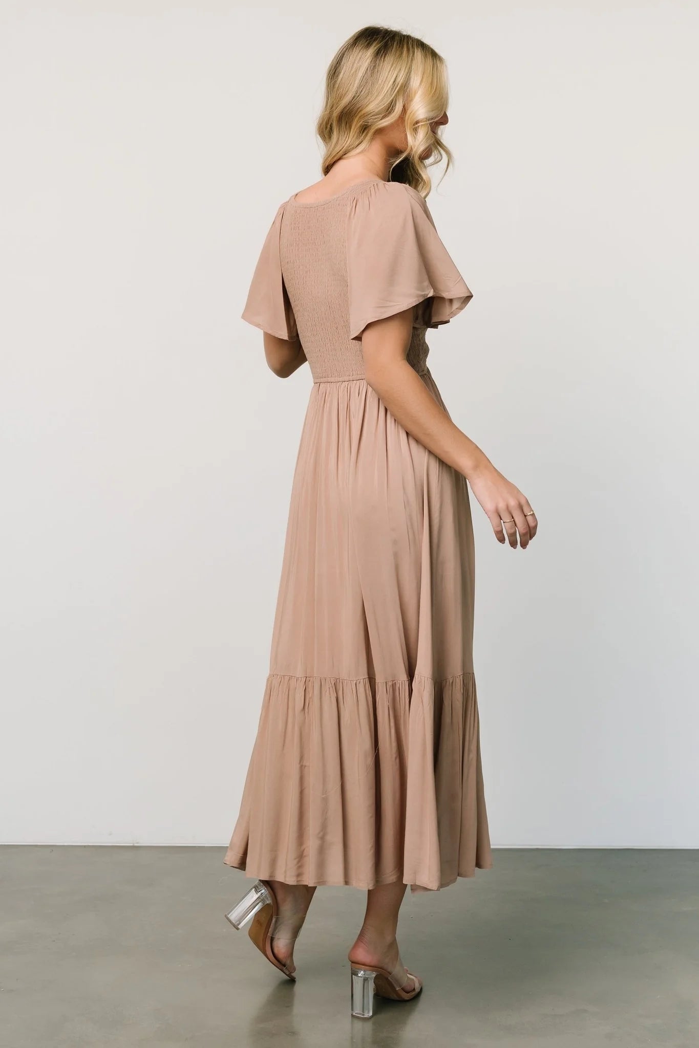 Scarlett Smocked Dress | Mocha