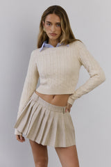 Yacht Club Pleated Mini Skort Beige