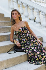 Twirl With Me Strapless Maxi Dress Black