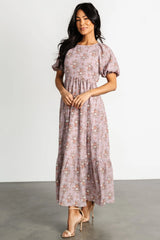 Lucinda Back Tie Dress | Lilac Floral