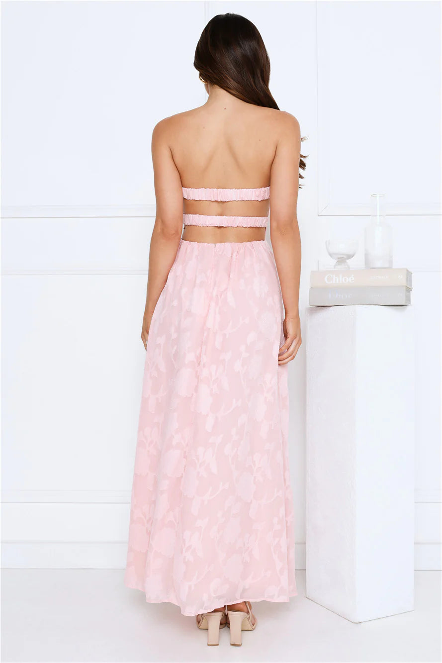 Diva Hour Strapless Maxi Dress Pink