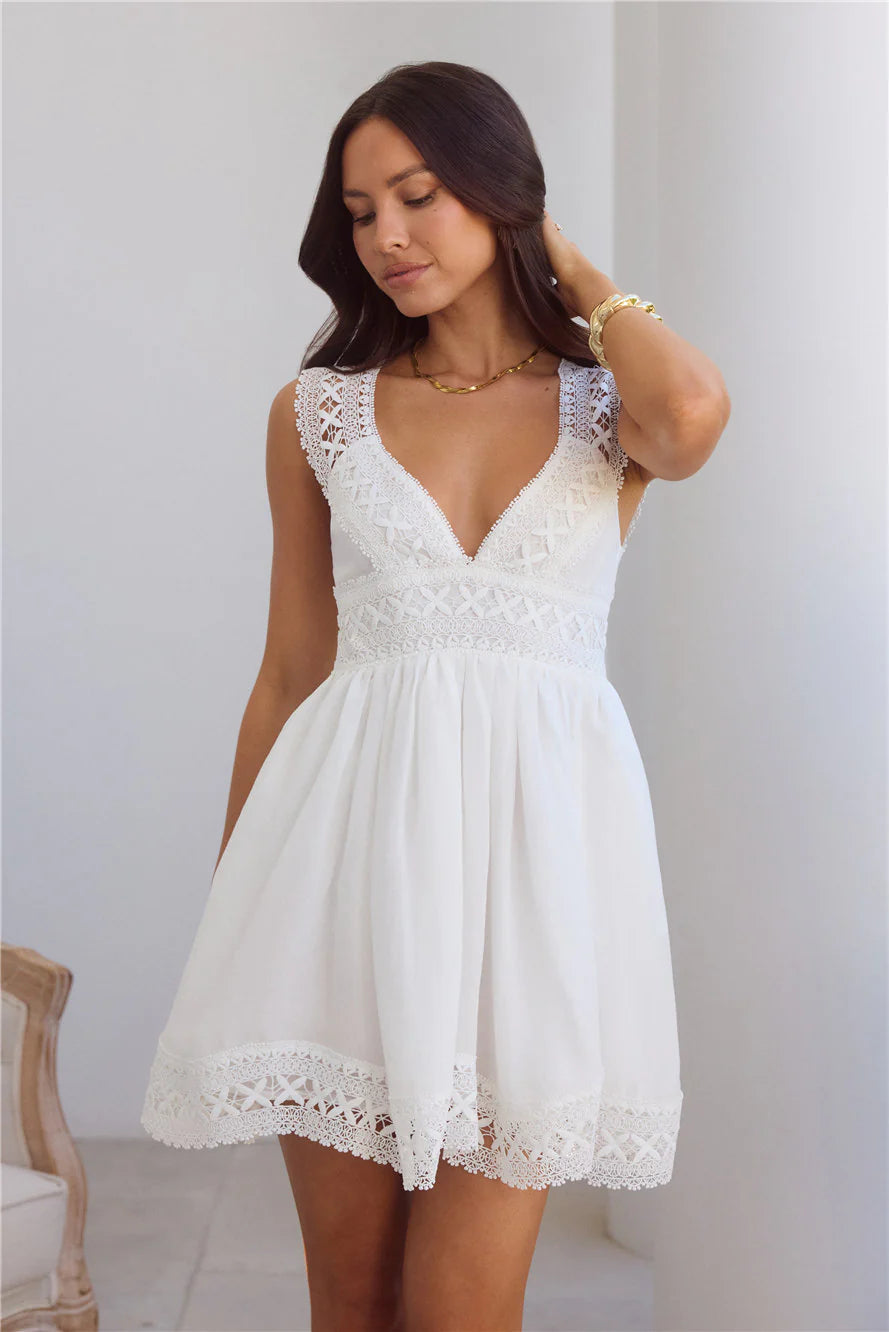Beautiful Beginnings Mini Dress White