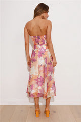 Fancy Party Midi Dress Orange