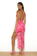 Chilled Splash Maxi Dress Pink