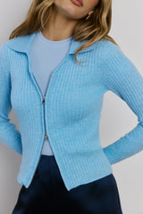 Warm Layers Ribbed Long Sleeve Top Blue