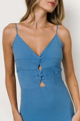 Nathalie Ribbed Dress | Blue