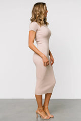 Dana Ribbed Midi Dress | Sand
