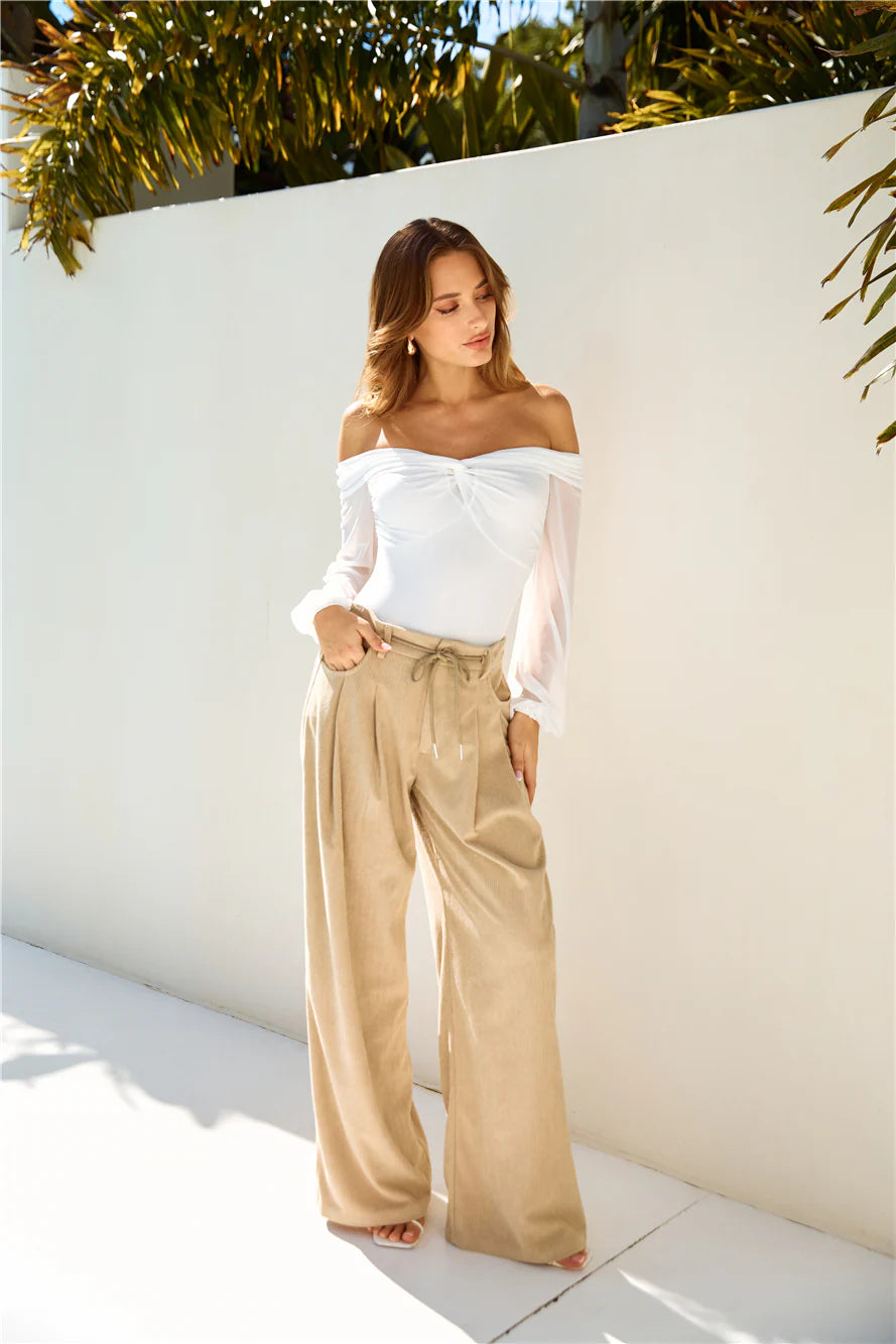 Fashionably Late Off Shoulder Mesh Bodysuit White