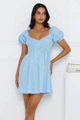 Cinnamon Swirl Mini Dress Blue