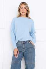 Winter Escape Knit Sweater Blue