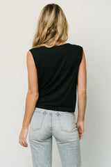 Jia Ruched Tank Top | Black