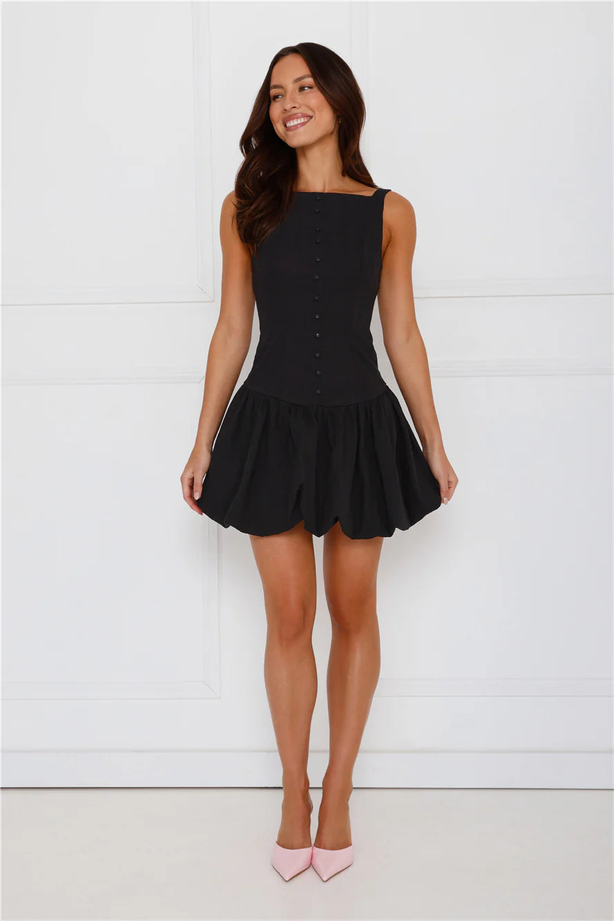 Burst Of Joy Bubble Mini Dress Black