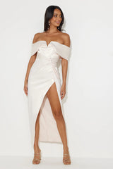 Formal Affair Satin Maxi Dress Pearl